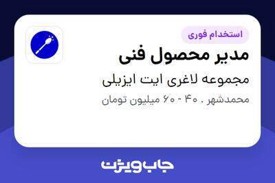 استخدام مدیر محصول فنی در مجموعه لاغری ایت ایزیلی