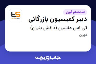  استخدام دبیر کمیسیون بازرگانی - خانم در تی اس ماشین (دانش بنیان)