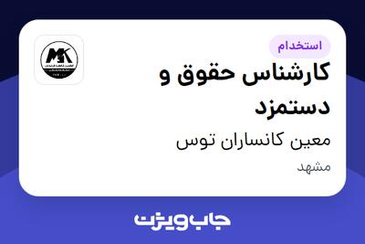 استخدام کارشناس حقوق و دستمزد در معین کانساران توس