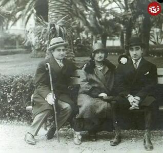  عکس/ خواهر احمدشاه با همسر و یکی از برادرانش در اروپا؛ سال ۱۲۹۸