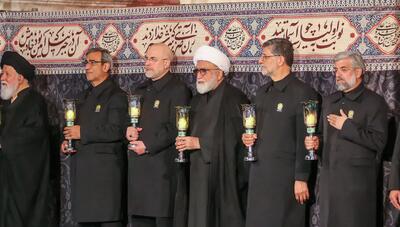  مراسم خطبه‌خوانی شب شهادت امام رضا (ع) با حضور قالیباف و عراقچی (+عکس)