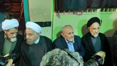  حضور خاتمی و روحانی در مراسم بزرگداشت والده همسر سید حسن خمینی