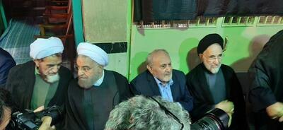  خاتمی و روحانی در مراسم بزرگداشت والده همسر سید حسن خمینی