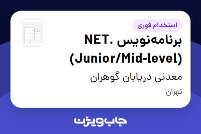  استخدام برنامه‌نویس .NET (Junior/Mid-level) در معدنی دریابان گوهران
