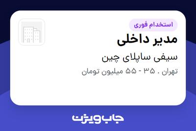 استخدام مدیر داخلی در سیفی ساپلای چین