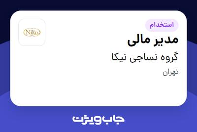 استخدام مدیر مالی در گروه نساجی نیکا