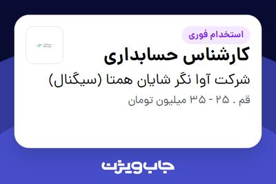  استخدام کارشناس حسابداری در شرکت آوا نگر شایان همتا (سیگنال)