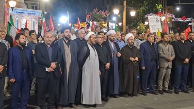 گوشههایی از نمایش اقتدار و ایستادگی مردم انقلابی خوی در تجمعات شبانه + فیلم و تصاویر