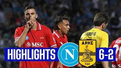  خلاصه بازی آریس یونان 2-6 ناپولی (دبل دی بروینه)
