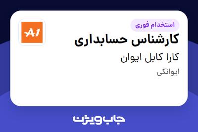 استخدام کارشناس حسابداری در کارا کابل ایوان