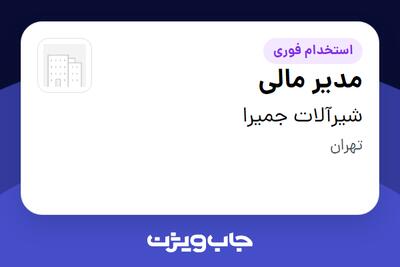  استخدام مدیر مالی در شیرآلات جمیرا