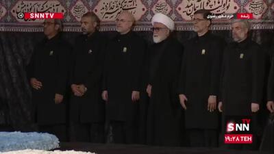 حضور قالیباف، رییس مجلس و عراقچی، وزیر امور خارجه در مراسم خطبه خوانی شهادت امام رضا(ع) در حرم مطهر رضوی