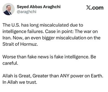 عراقچی: مراقب اخبار جعلی باشید!
