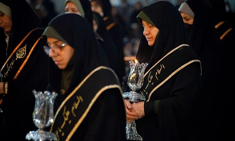 لالهگردانی خادمان شاهچراغ(ع) در شام غریبان امام رضا(ع) + تصاویر