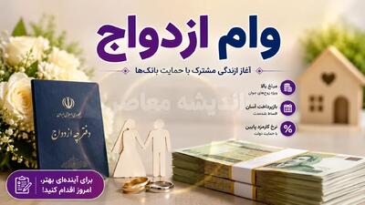 مبلغ وام ازدواج ۱۴۰۵ اعلام شد؛ سقف ۳۰۰ تا ۳۵۰ میلیون تومان برای هر نفر + جدول گروههای خاص