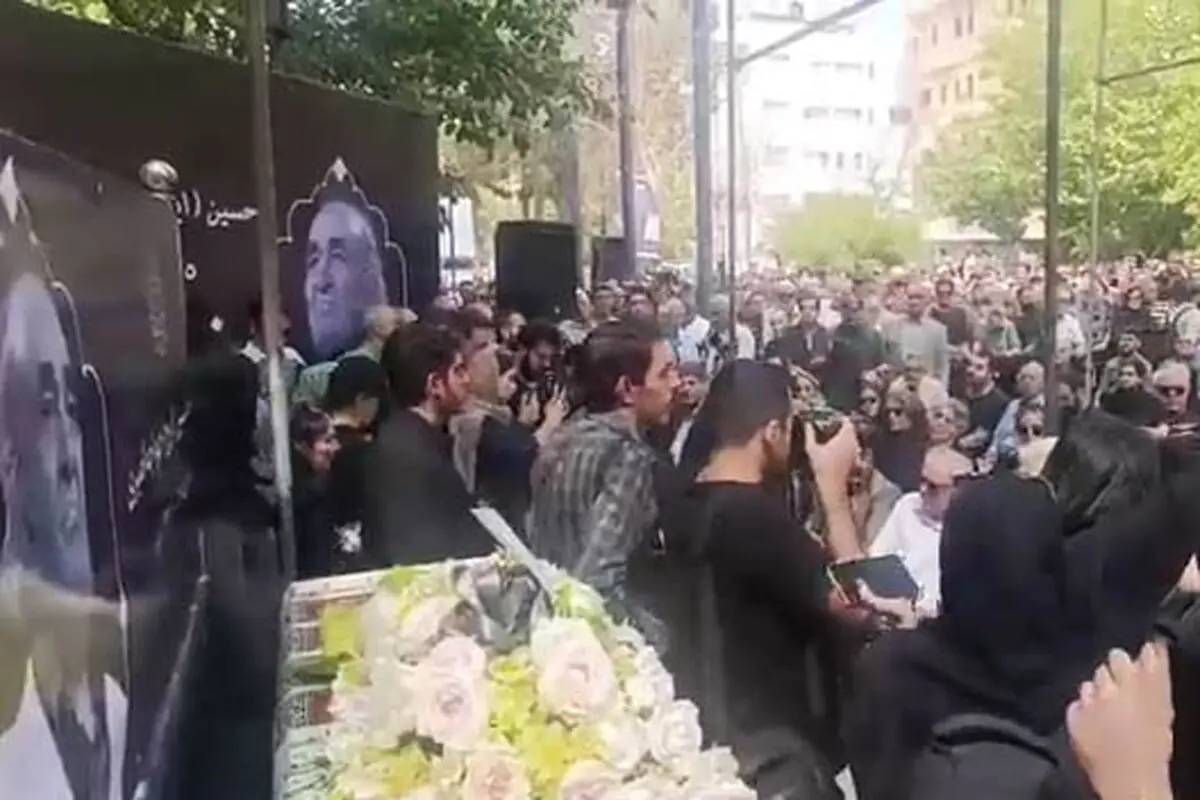  تصاویری از خانواده زنده‌یاد ایرج در مراسم تشییع