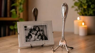 قاشق و چنگال های قدیمی را دور نریزید؛ با آن ها پایه عکس و چوب لباسی شیک بسازید!