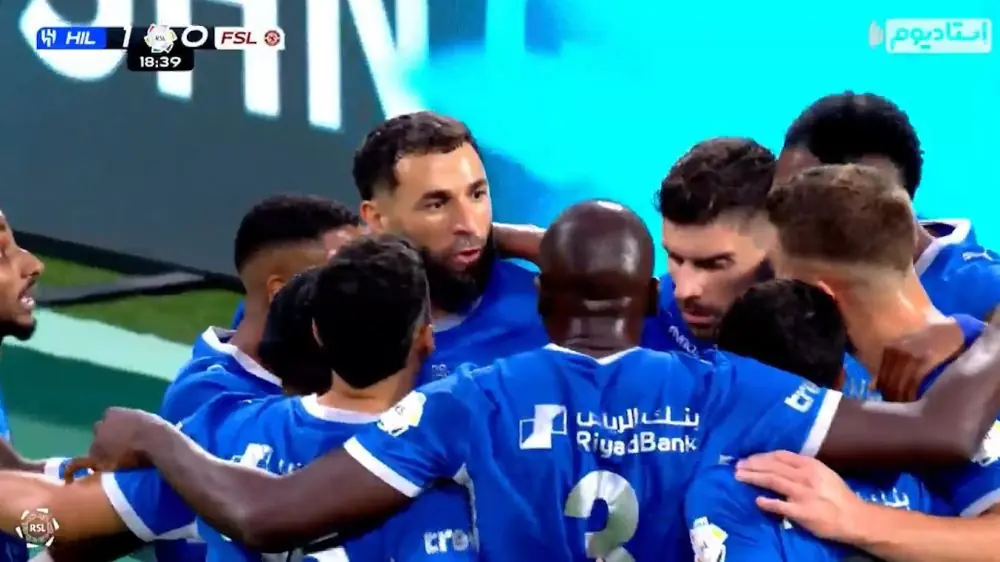  گل اول الهلال به الفیصلی عربستان (کریم بنزما)