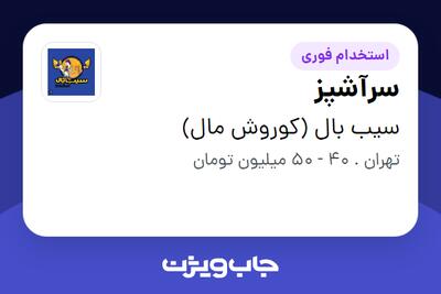 استخدام سرآشپز - آقا در سیب بال (کوروش مال)