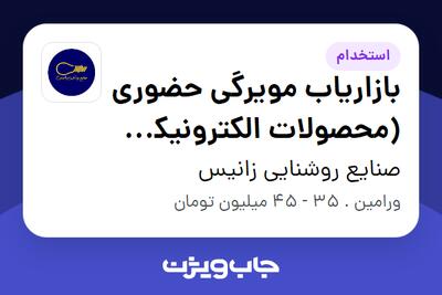  استخدام بازاریاب مویرگی حضوری (محصولات الکترونیکی) * - آقا در صنایع روشنایی زانیس