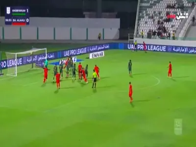 گل اول شباب الاهلی به خورفکان (سعید عزت اللهی)
