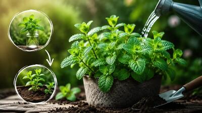  نحوه کاشت نعناع در گلدان یا باغچه همراه با نکات + روش آبیاری آن