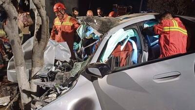  تصادف مرگبار BMW در اتوبان همت/ ۲ دختر و یک پسر جوان جان باختند