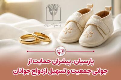 پارسیان پیشران حمایت از جوانی جمعیت و تسهیل ازدواج جوانان؛ پرداخت قریب 25 هزار میلیارد ریال تسهیلات ازدواج و فرزندآوری توسط بانک پارسیان در 4 ماهه نخست سال