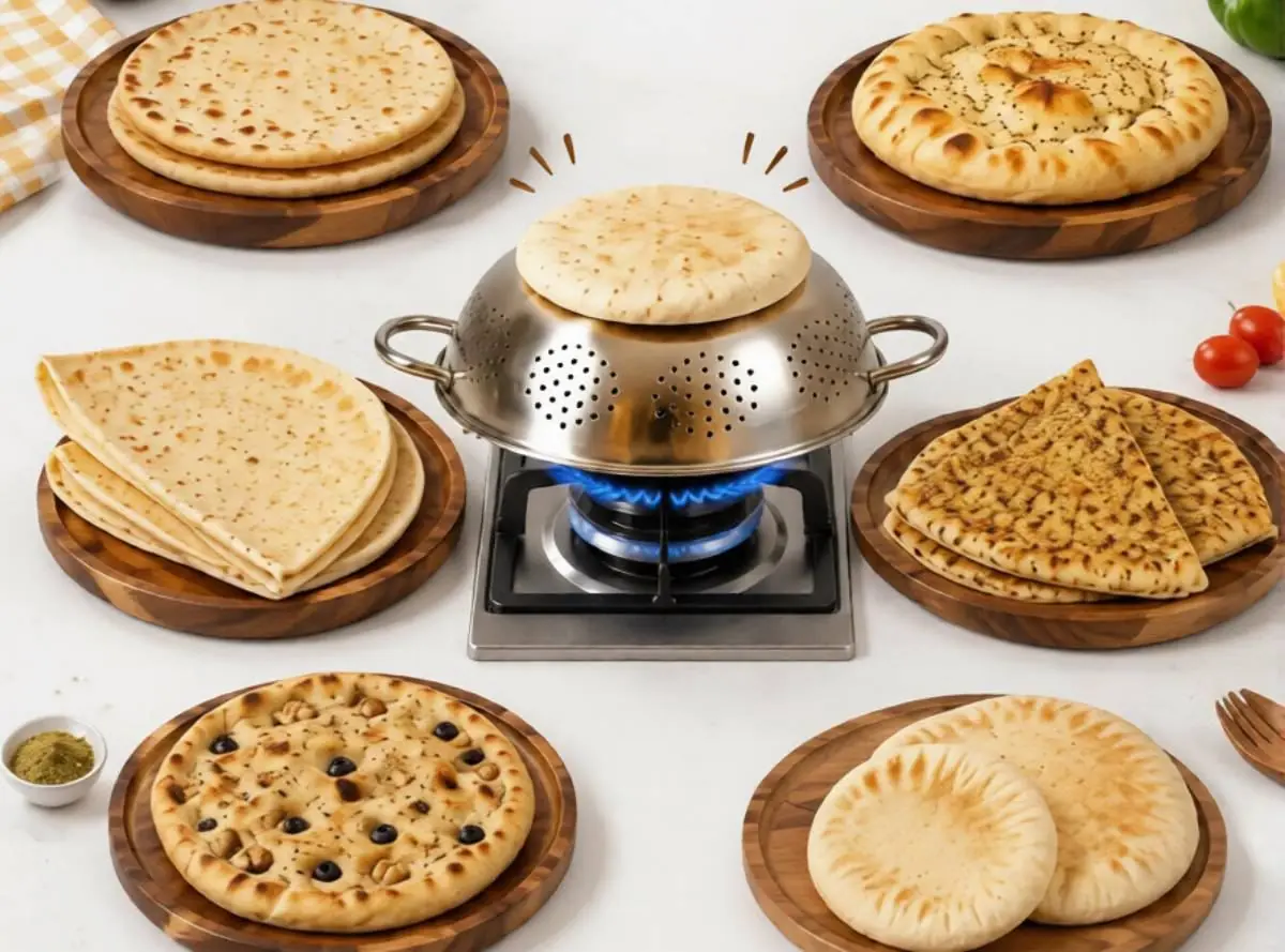  ۶ مدل نان تابه ای خوشمزه و بدون فر؛ نانی نرم و عطردار در کمترین زمان
