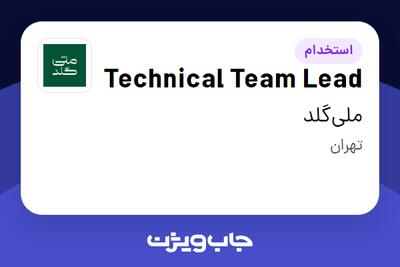 استخدام Technical Team Lead در ملی‌گلد