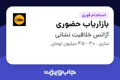 استخدام بازاریاب حضوری در آژانس خلاقیت نشانی