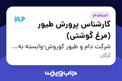  استخدام کارشناس پرورش طیور (مرغ گوشتی) - آقا در شرکت دام و طیور کوروش-وابسته به گروه صنعتی گلرنگ