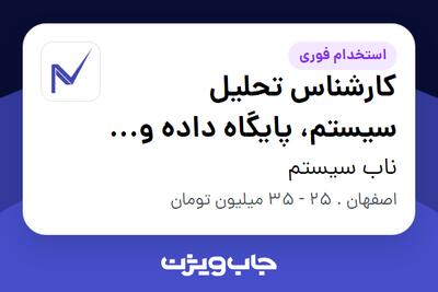 استخدام کارشناس تحلیل سیستم، پایگاه داده و BPMS در ناب سیستم