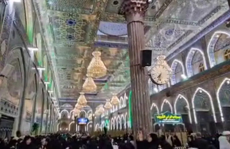 فیلم/ چراغهای قرمز حرم اباعبدالله خاموش شد