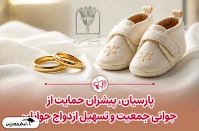 پرداخت قریب 25 هزار میلیارد ریال تسهیلات ازدواج و فرزندآوری توسط بانک پارسیان در 4 ماهه نخست سال