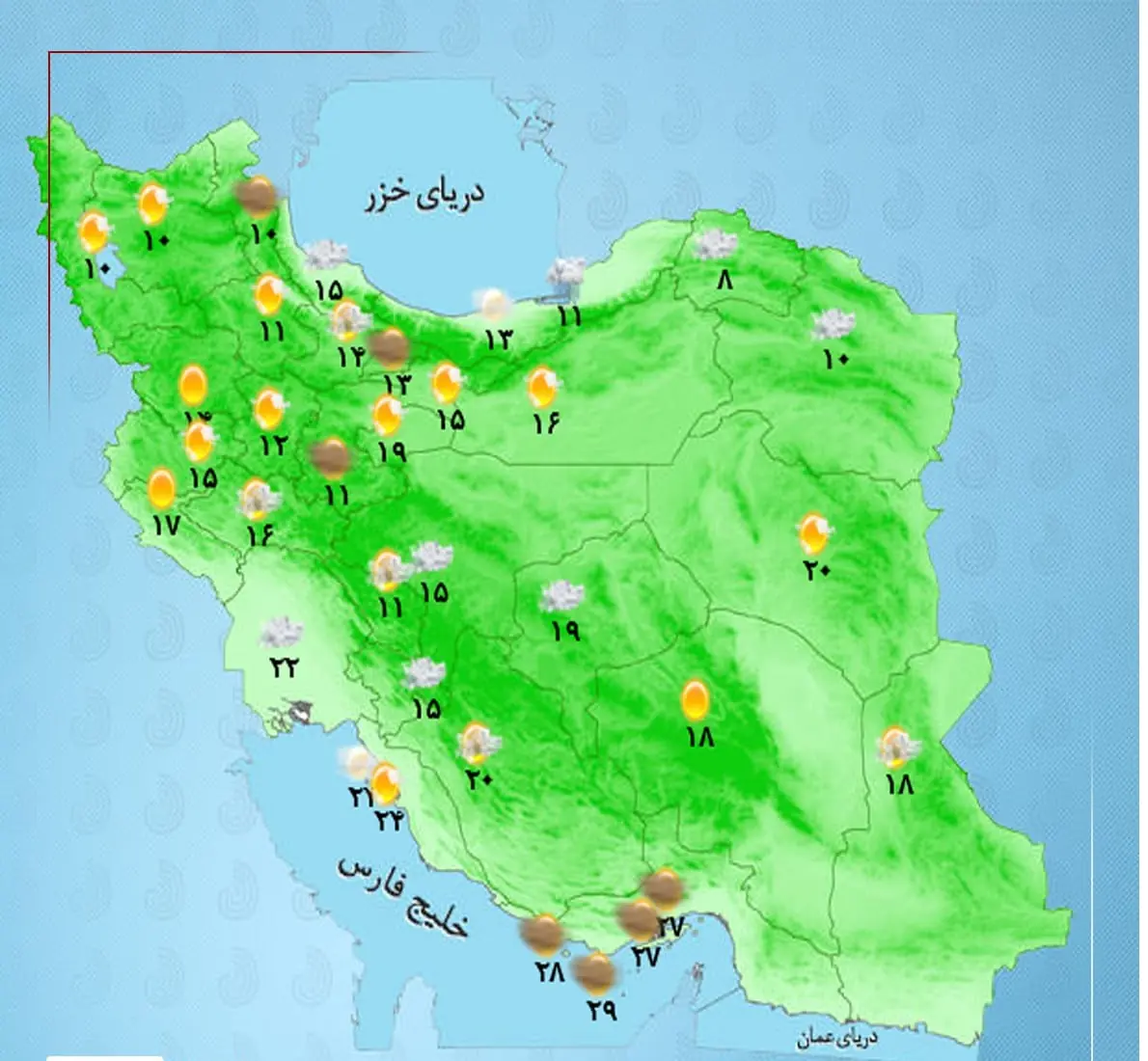 وضعیت آب و هوا امروزشنبه 24 مرداد1405+ وضعیت استانها