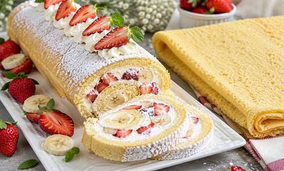 طرز تهیه رولت خامهای؛ شیرینی مجلسی و خوشمزه به سبک قنادی