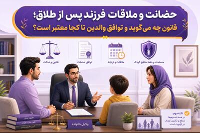 حضانت و ملاقات فرزند پس از طلاق؛ قانون چه میگوید و توافق والدین تا کجا معتبر است؟