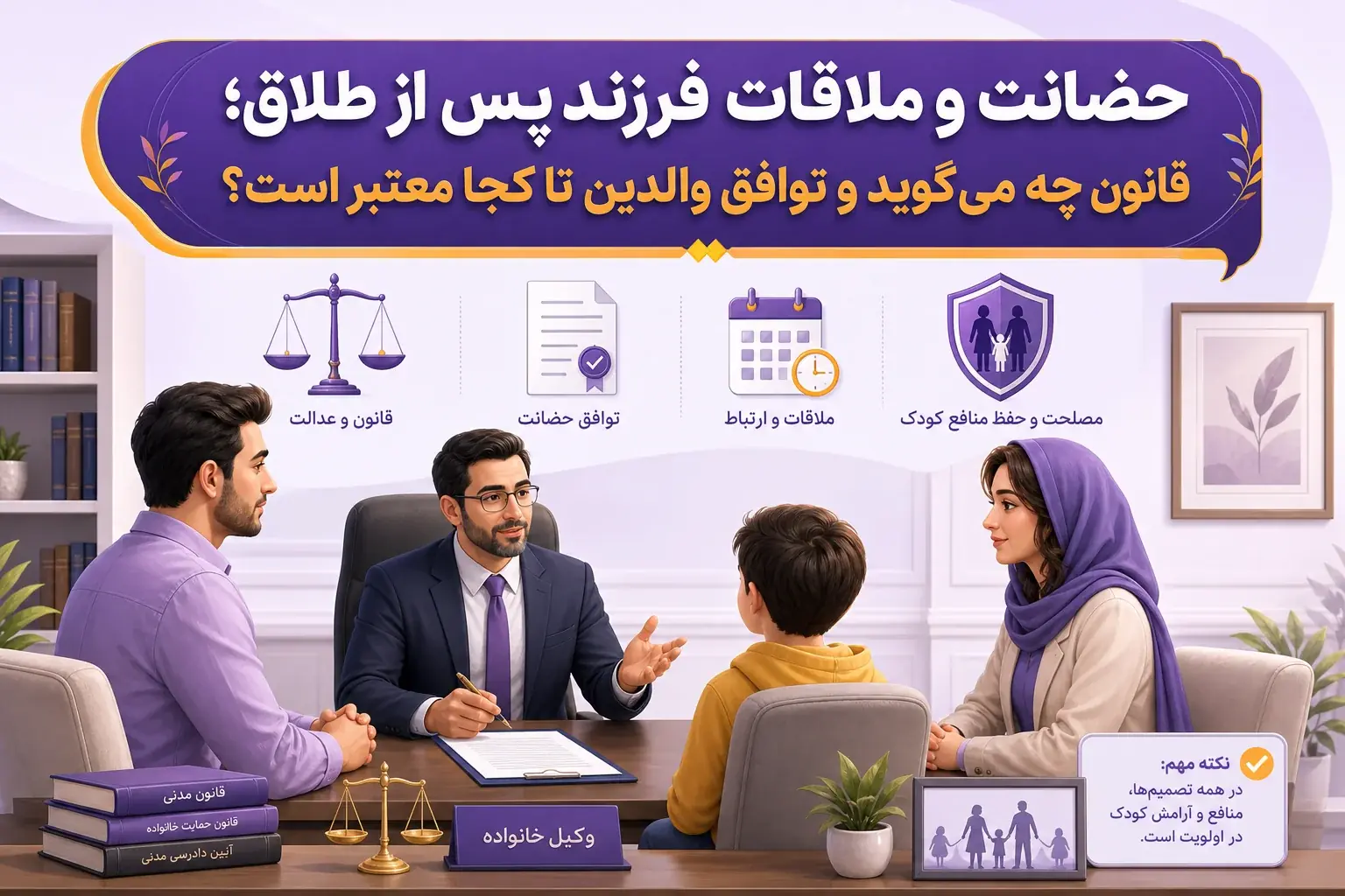 حضانت و ملاقات فرزند پس از طلاق؛ قانون چه میگوید و توافق والدین تا کجا معتبر است؟