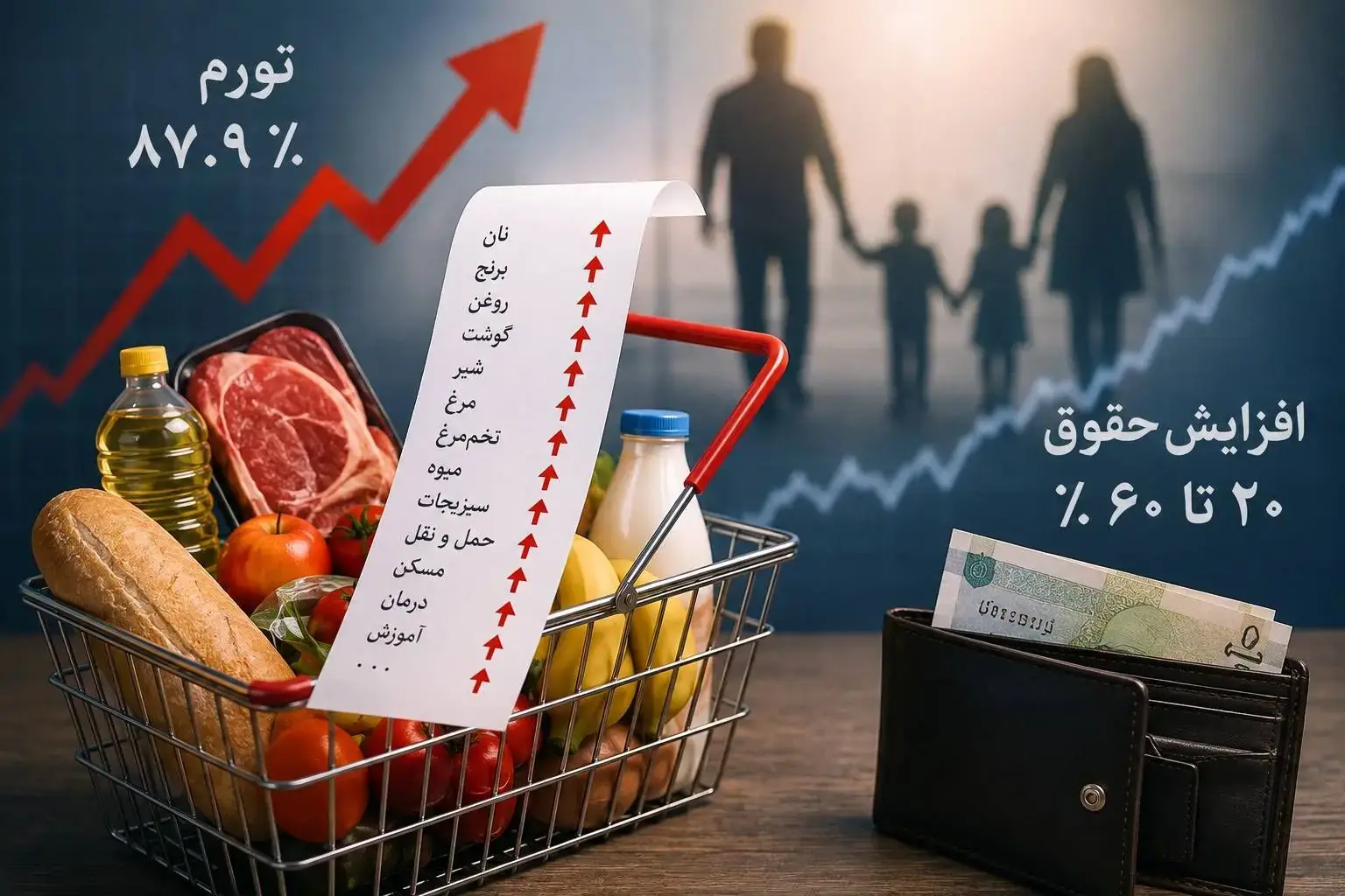 تورم ۸۷.۹ درصدی علیه حقوقبگیران؛ افزایش دستمزد هم حریف گرانی نشد