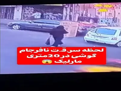 لحظه سرقت نافرجام گوشی از یک خانم