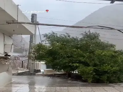  بارش باران در سیخوران سیاهوی هرمزگان