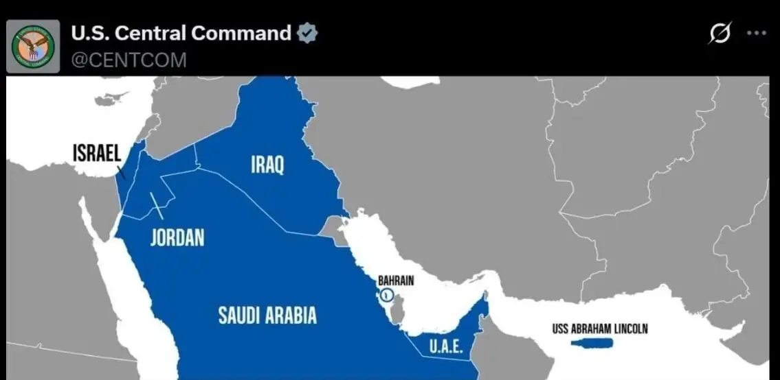 الجزیره: ارتش آمریکا نقشهای را منتشر کرده که در آن، غزه و کرانه باختری بخشی از اسرائیل نشان داده میشوند