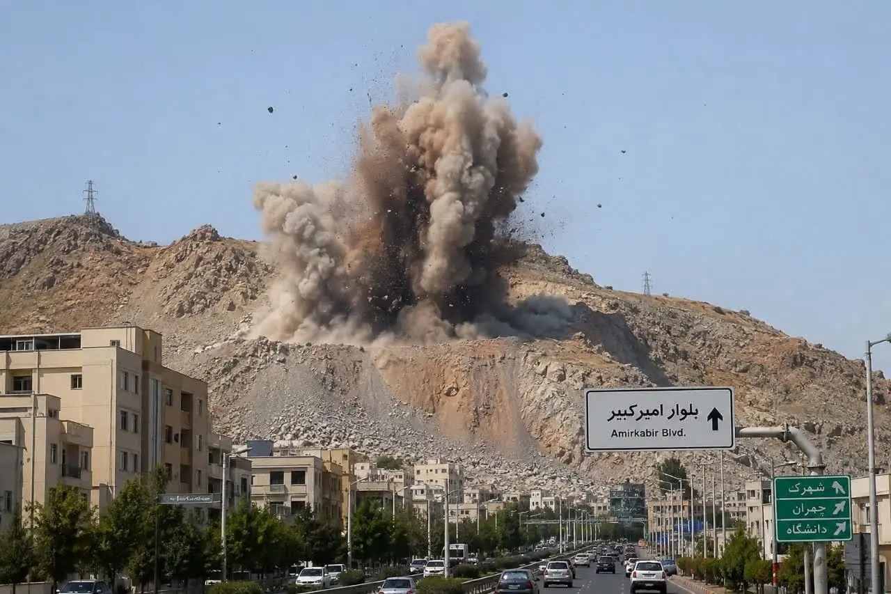 انفجار کنترلشده در معدن بولوار امیرکبیر شیراز