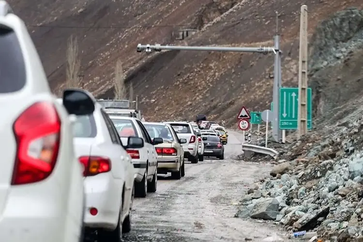  ترافیک سنگین در این محدوده جاده چالوس