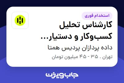 استخدام کارشناس تحلیل کسبوکار و دستیار اجرایی (Junior) در داده پردازان پردیس همتا