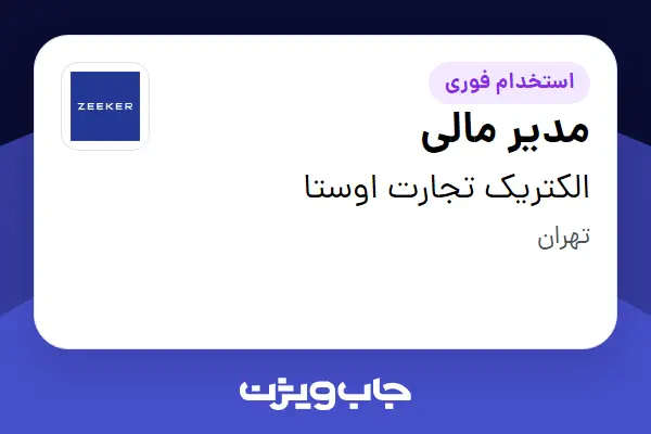 استخدام مدیر مالی در الکتریک تجارت اوستا