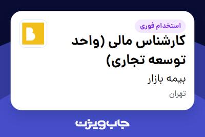 استخدام کارشناس مالی (واحد توسعه تجاری) در بیمه بازار