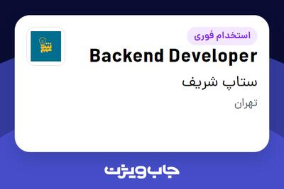 استخدام Backend Developer در ستاپ شریف