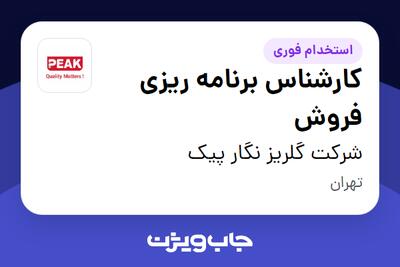 استخدام کارشناس برنامه ریزی فروش در شرکت گلریز نگار پیک